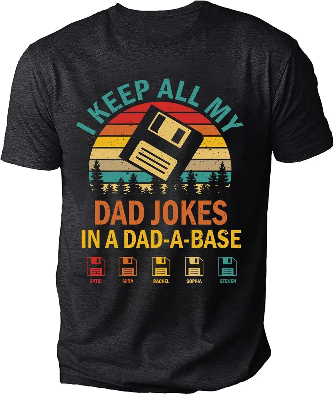 Personalized Dad Jokes Shirt, Dad Shirts for Men, I Keep All My Dad Jokes in A Dad-A-Base, Funny Dad Jokes in