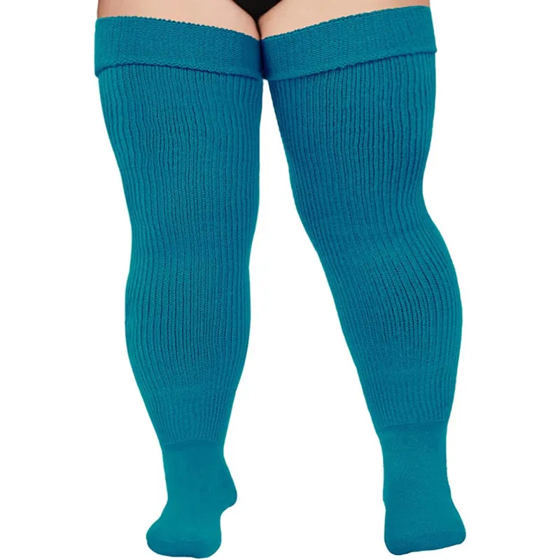 Plus Size Womens Thigh High Socks for Thick Thighs- Extra Long & Thick Over the Knee Stockings- Leg Warmer Boot Socks