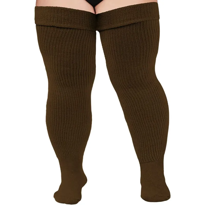 Plus Size Womens Thigh High Socks for Thick Thighs- Extra Long & Thick Over the Knee Stockings- Leg Warmer Boot Socks