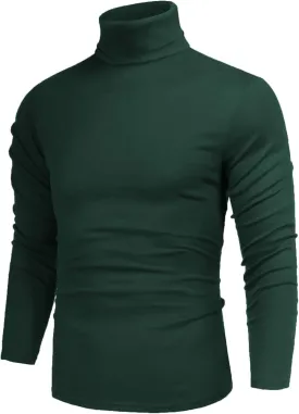 Poriff Men's Casual Slim Fit Basic Tops Knitted Lightweight Turtleneck Pullover Sweater