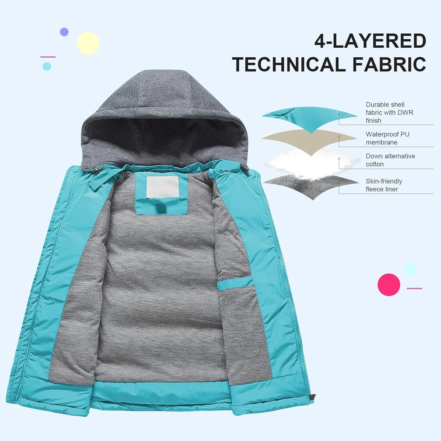Pursky Girl's and Boy's Warm Puffer Vest Coat Water Resistant Sleeveless Jacket With Detachable Hood for 6-14Y