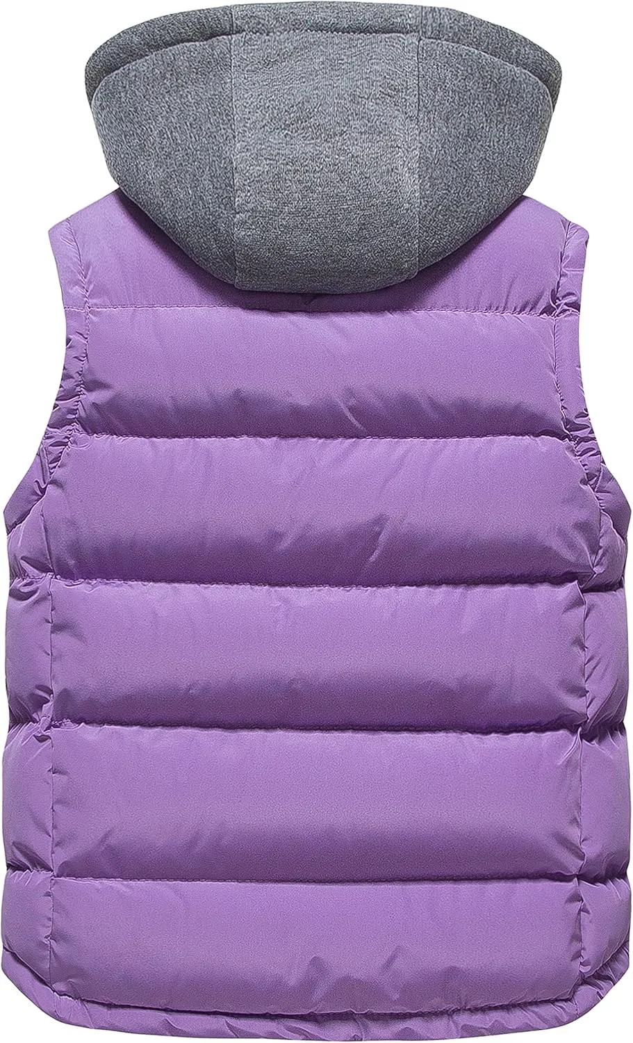Pursky Girl's and Boy's Warm Puffer Vest Coat Water Resistant Sleeveless Jacket With Detachable Hood for 6-14Y