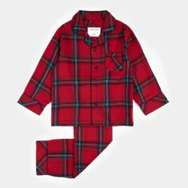 Scarlet Flannel Pajama Set, Red