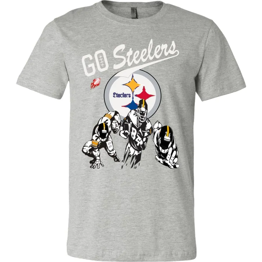 Steelers Shirt "Go Steelers" Mens Womens|NFL Pittsburgh Steelers T shirts (4 Colors)