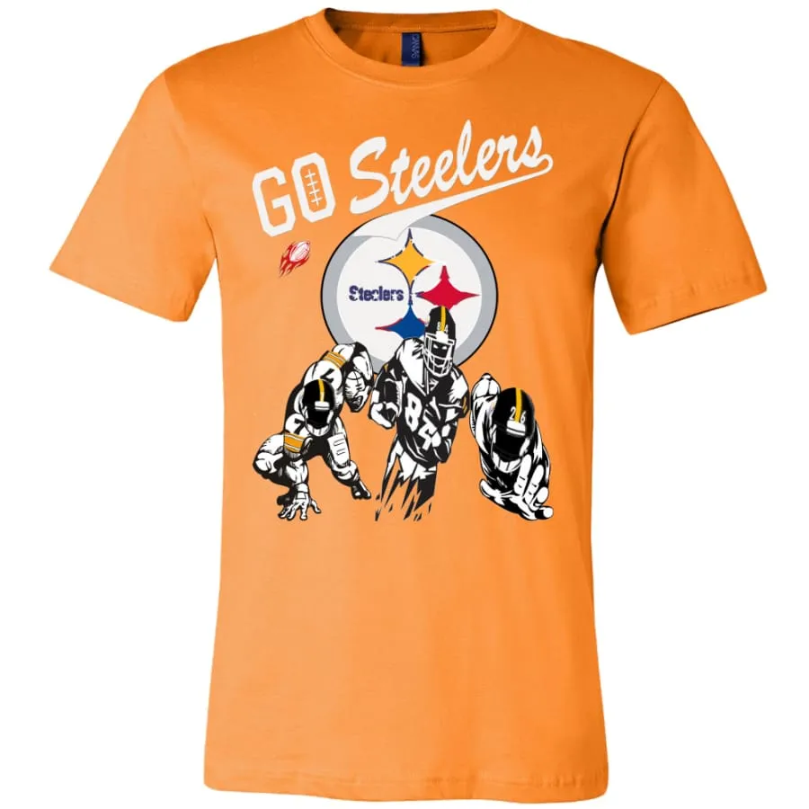 Steelers Shirt "Go Steelers" Mens Womens|NFL Pittsburgh Steelers T shirts (4 Colors)