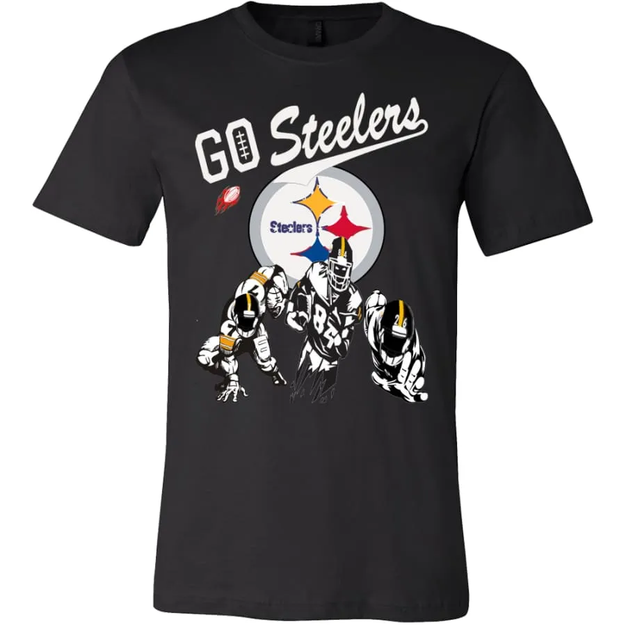 Steelers Shirt "Go Steelers" Mens Womens|NFL Pittsburgh Steelers T shirts (4 Colors)
