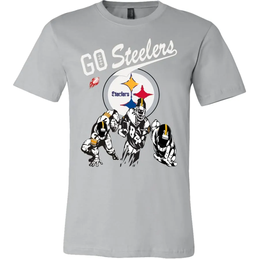 Steelers Shirt "Go Steelers" Mens Womens|NFL Pittsburgh Steelers T shirts (4 Colors)