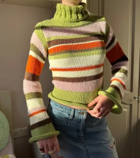 The Lola Jumper - striped roll neck knitted jumper