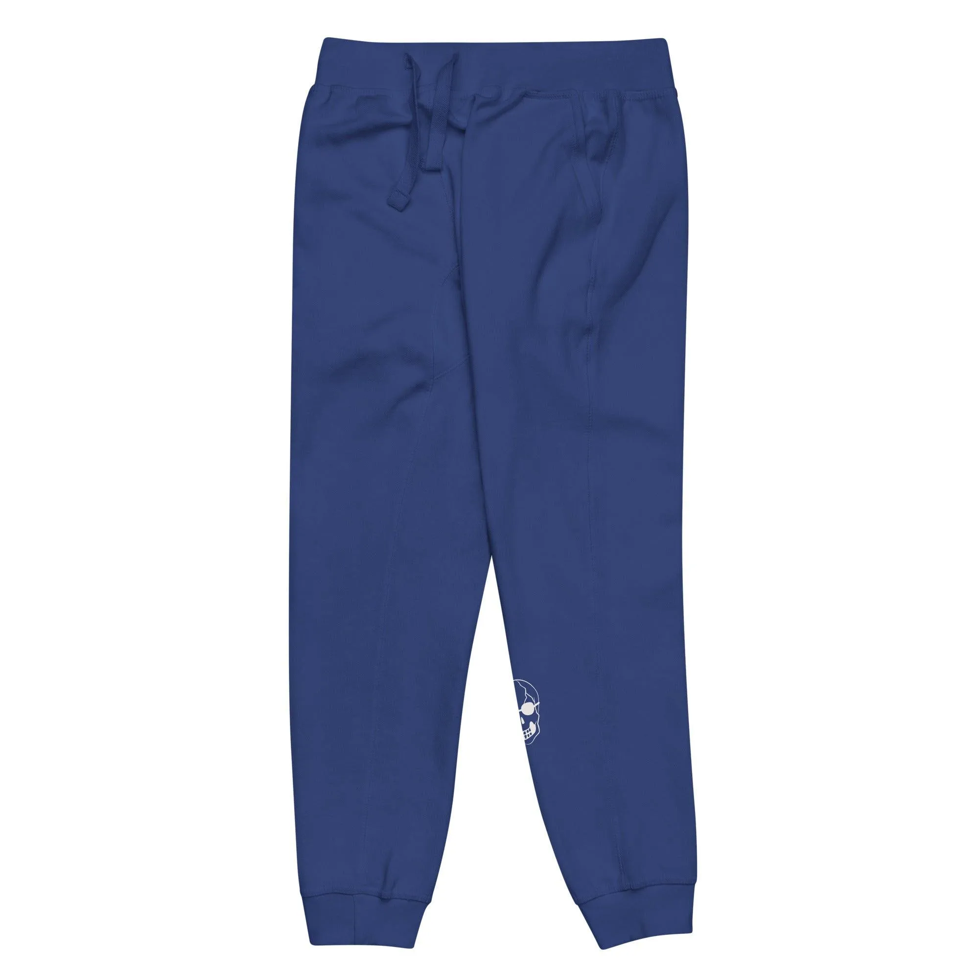 White Skull With Shades Unisex fleece sweatpants