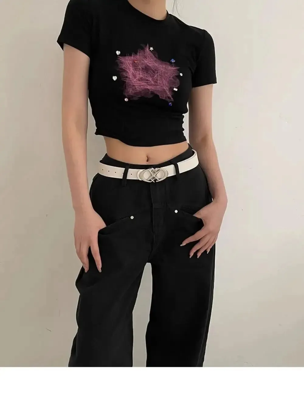 Women Belt Punk Star Buckle Belt Design Cross Metal Vintage Gothic Men Women Y2K Belt Pu Leather Waistband Pants Jeans Lady Belt
