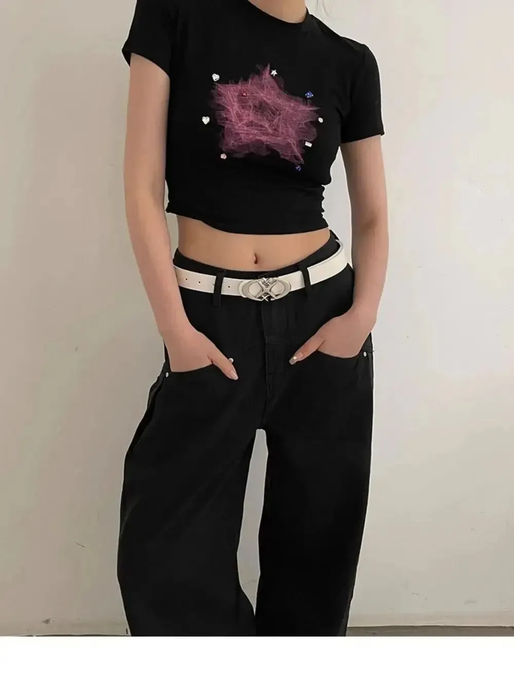 Women Belt Punk Star Buckle Belt Design Cross Metal Vintage Gothic Men Women Y2K Belt Pu Leather Waistband Pants Jeans Lady Belt