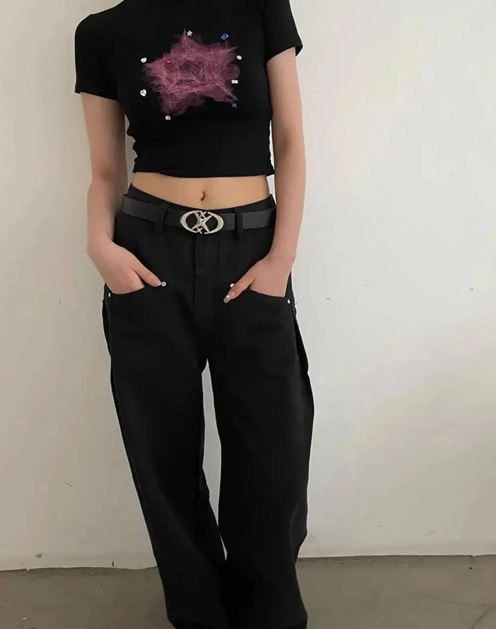 Women Belt Punk Star Buckle Belt Design Cross Metal Vintage Gothic Men Women Y2K Belt Pu Leather Waistband Pants Jeans Lady Belt