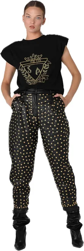 Women's Leather Baggy Pants