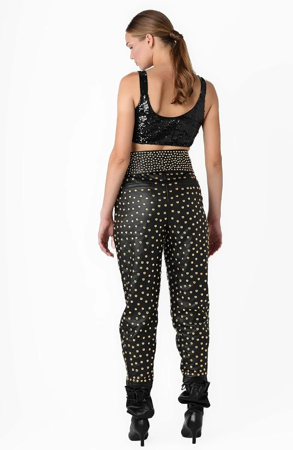 Women's Leather Baggy Pants