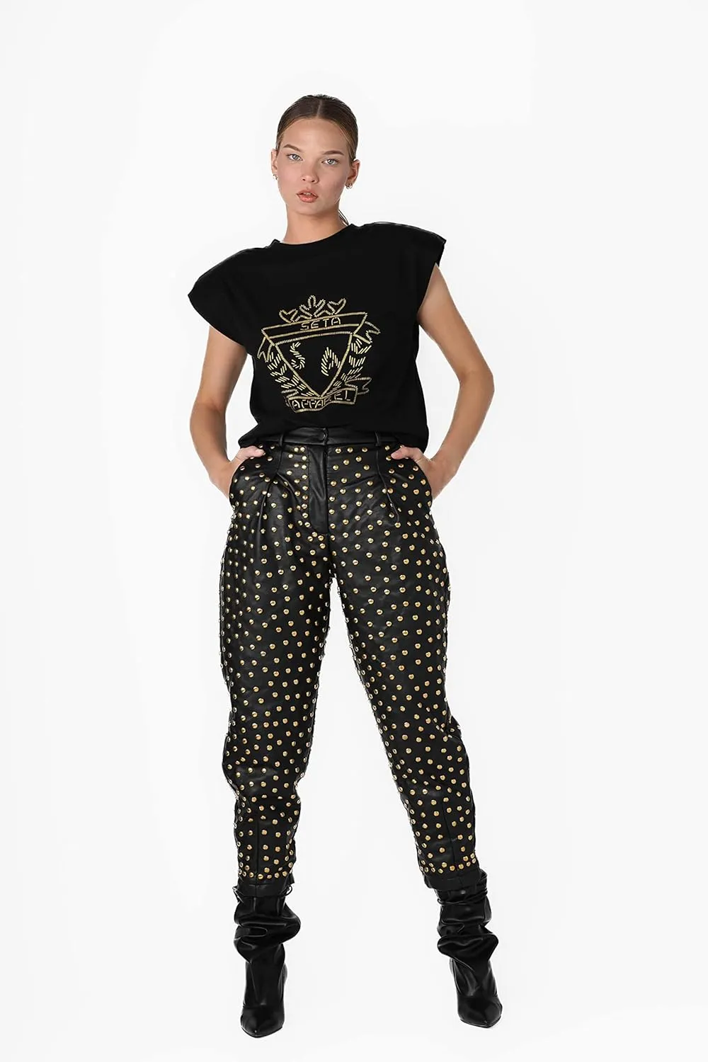 Women's Leather Baggy Pants