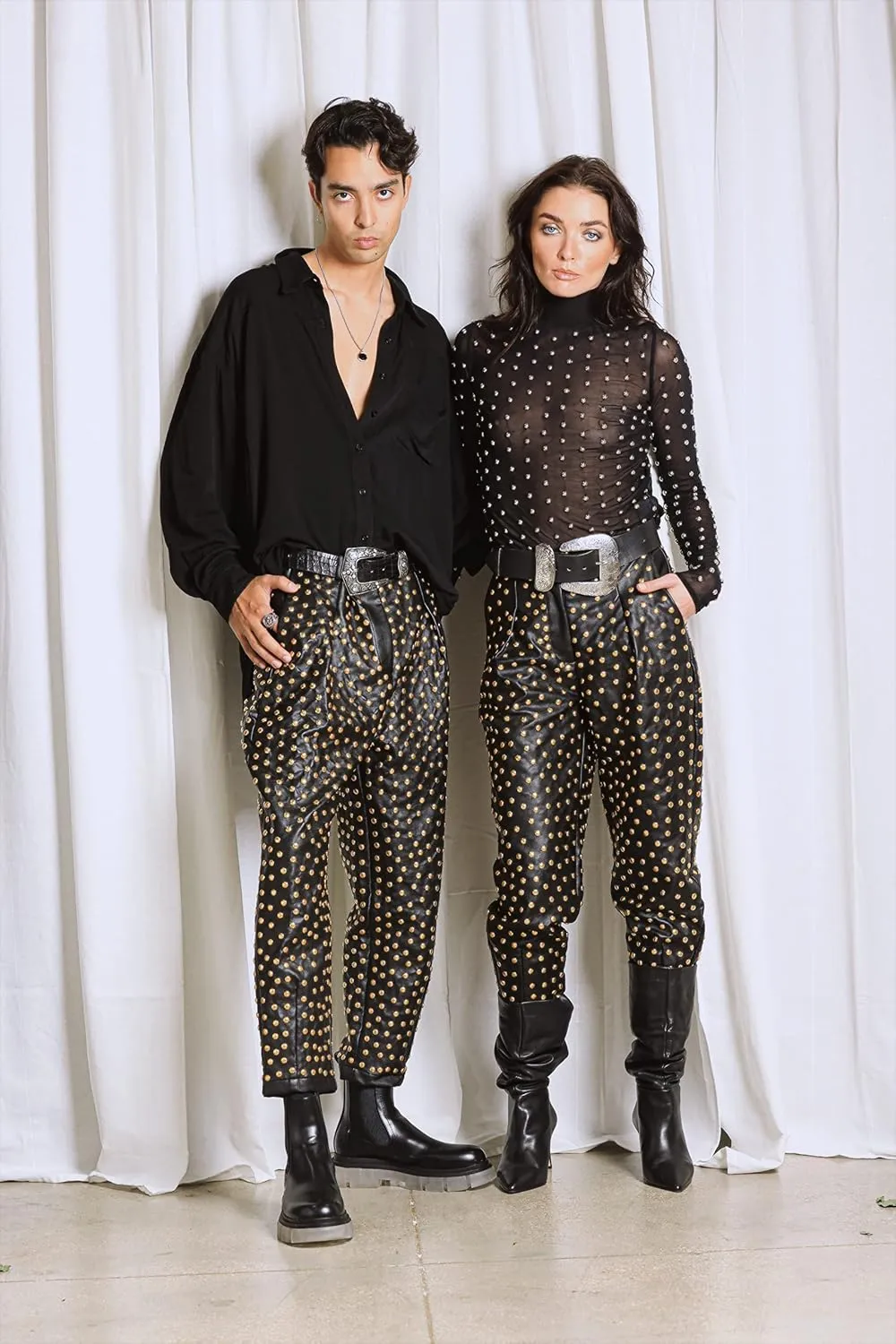 Women's Leather Baggy Pants