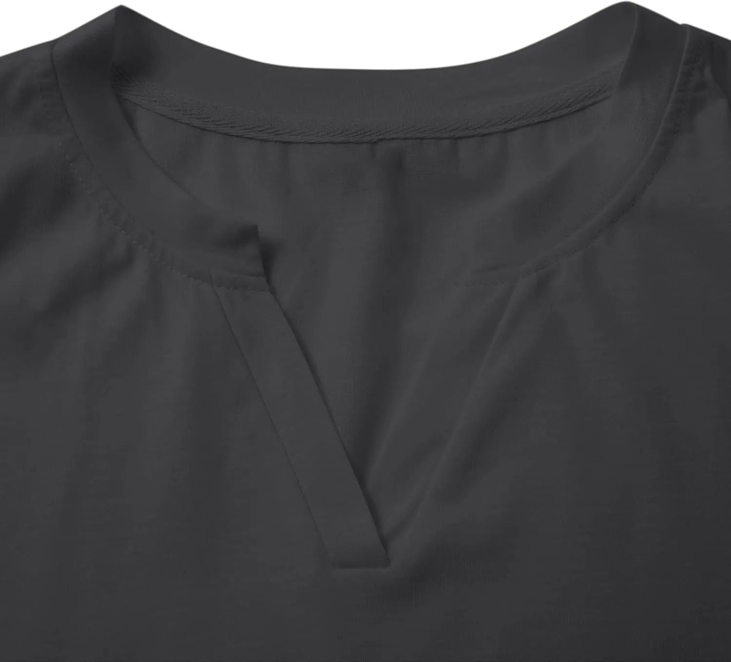 Women's Summer Casual Maxi Dress Short Sleeves V Neck Loose Split Long Beach Shirt Dresses Vacation with Pockets