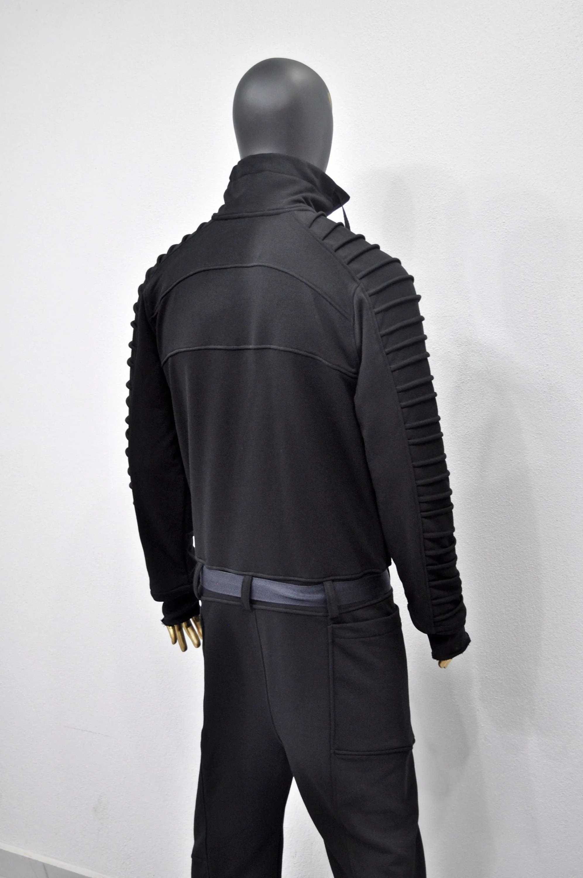 XS - 8XL Men's Black Overall Jumpsuit,Sci-fi Cosplay Flight Suit,Rave Regalo Moch,Cyberpunk/Futuristic Jacket,Gothic Hoodie/PLUS SIZE-BB0155