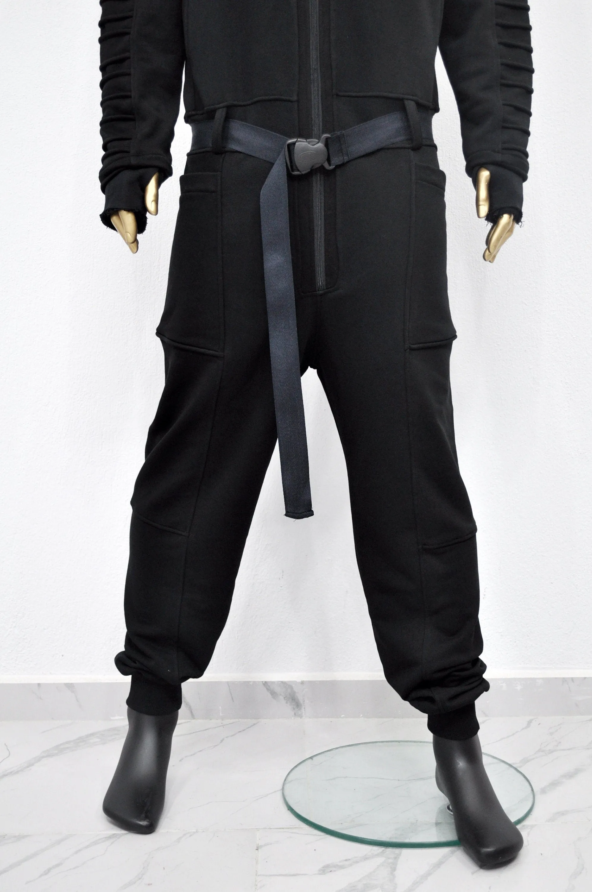 XS - 8XL Men's Black Overall Jumpsuit,Sci-fi Cosplay Flight Suit,Rave Regalo Moch,Cyberpunk/Futuristic Jacket,Gothic Hoodie/PLUS SIZE-BB0155