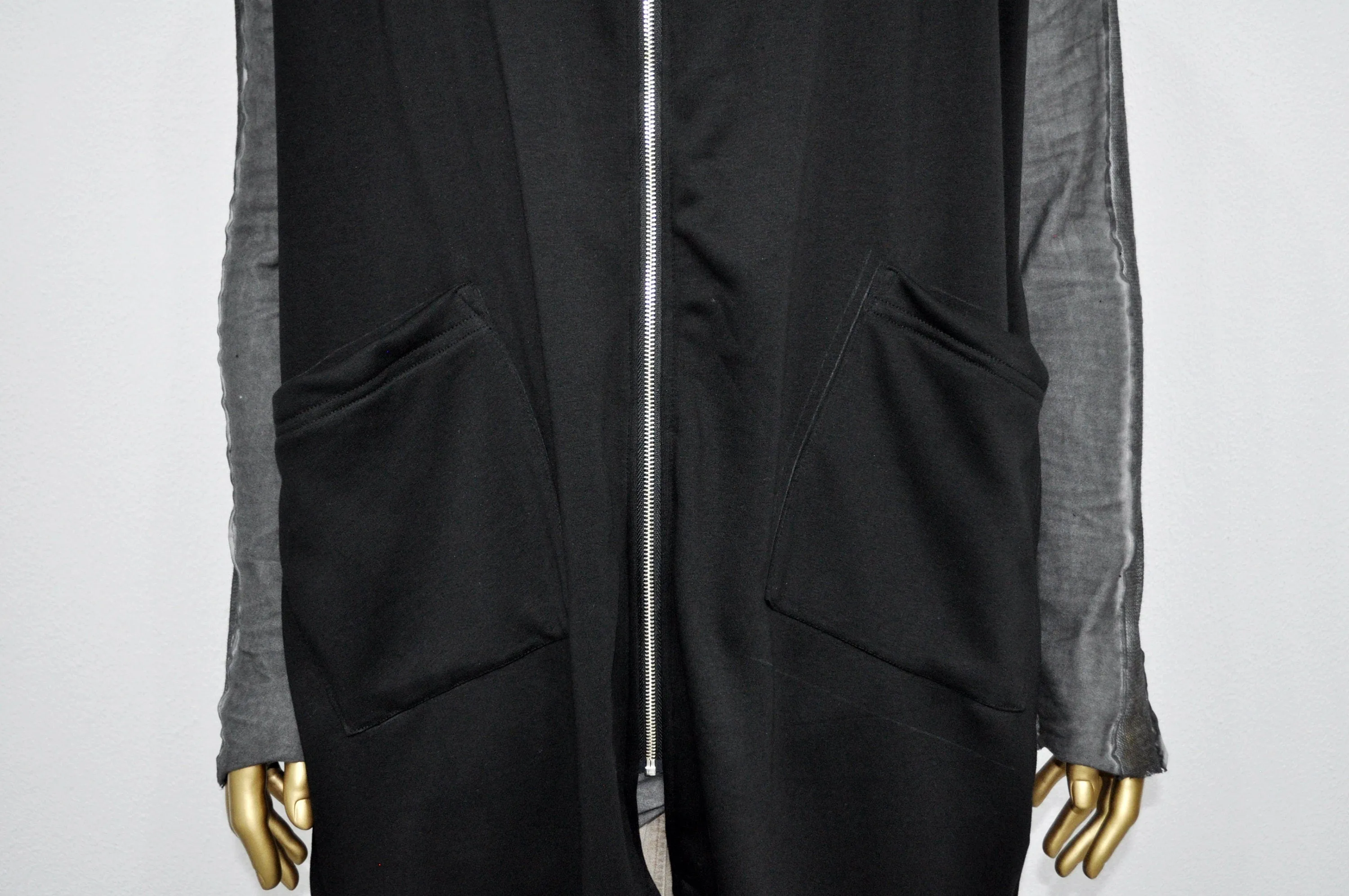 XS - 8XL Unisex Sleeveless Hooded Cardigan Black,Cozy Waistcoat Sweater,Long Loose Soft, Japanese Oversized Shawl,Asymmetrical Vest-BB165