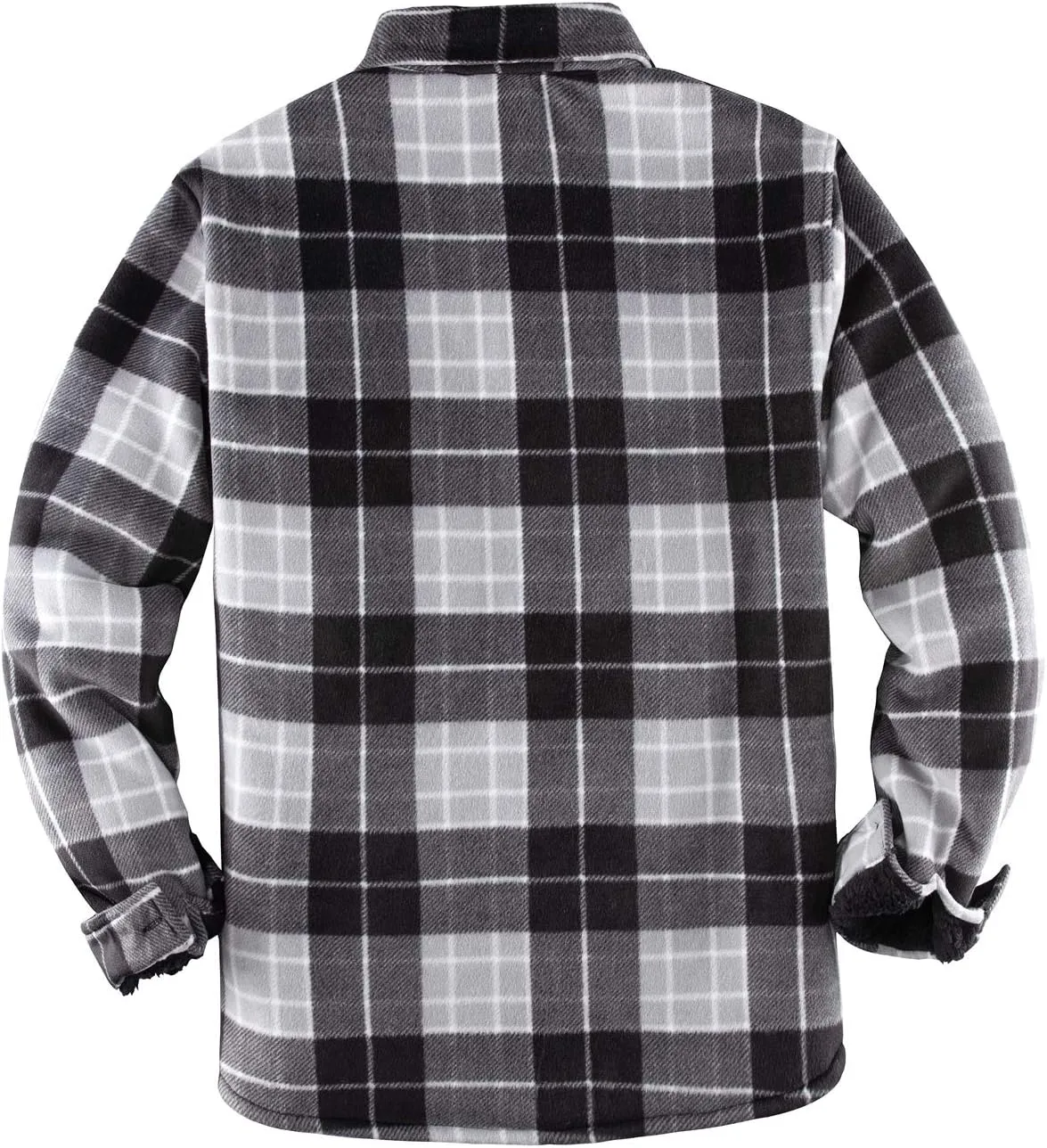 ZENTHACE Men's Warm Sherpa Lined Fleece Plaid Flannel Shirt Jacket(All Sherpa Fleece Lined)